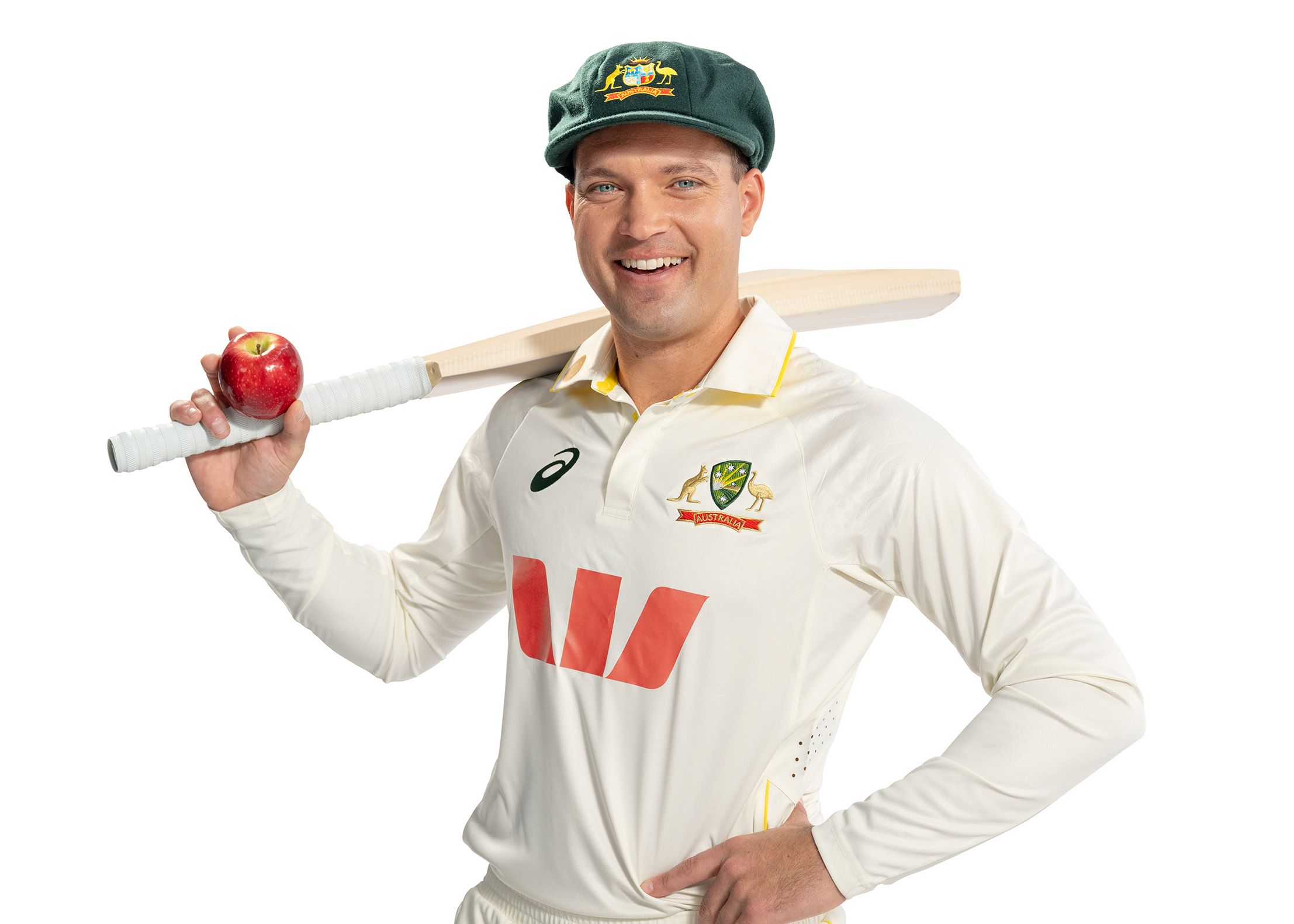 Alex Carey baggy green and batting
