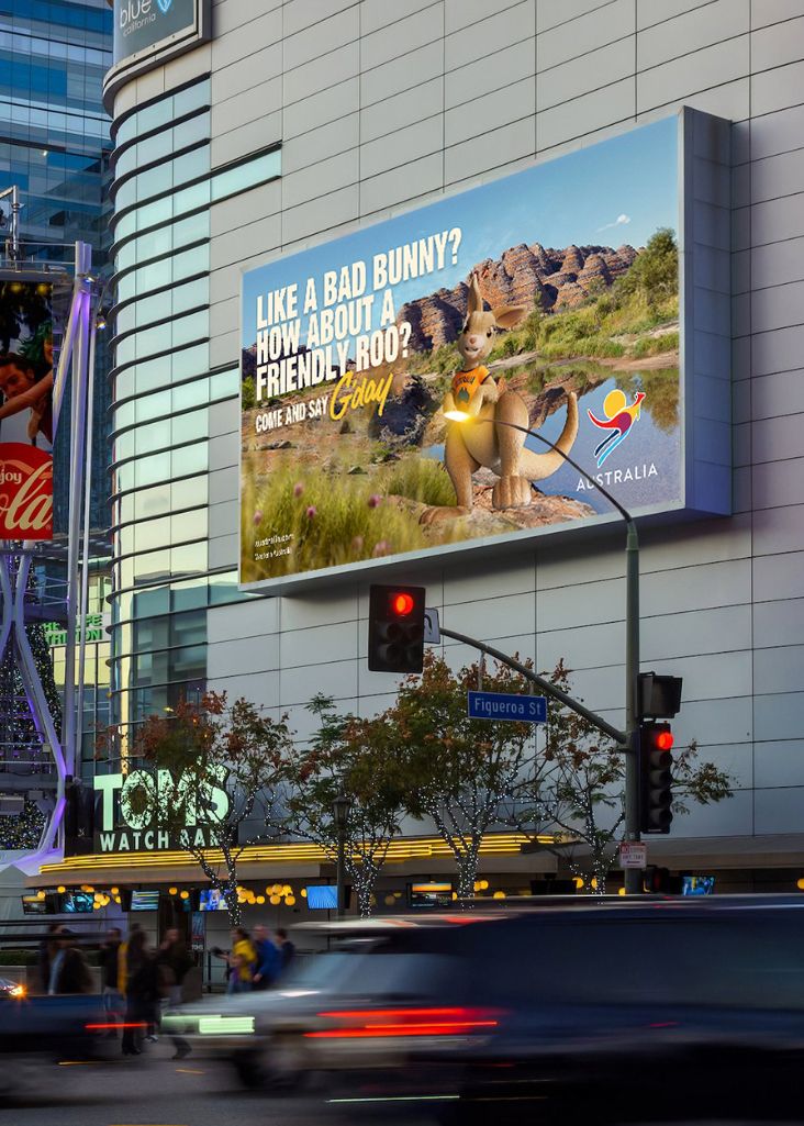 Come and Say G'day placement in Los Angeles: “Like a bad bunny? How about a friendly roo?”